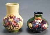 TWO MOORCROFT VASES, H OF TALLER: 4-1/4