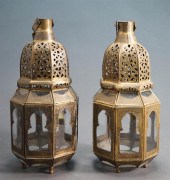 TWO MIDDLE EASTERN COPPER LANTERNSTwo 327590