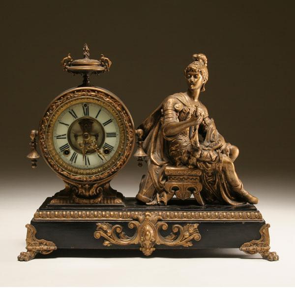 Ansonia mantle clock with gilt 50c0a