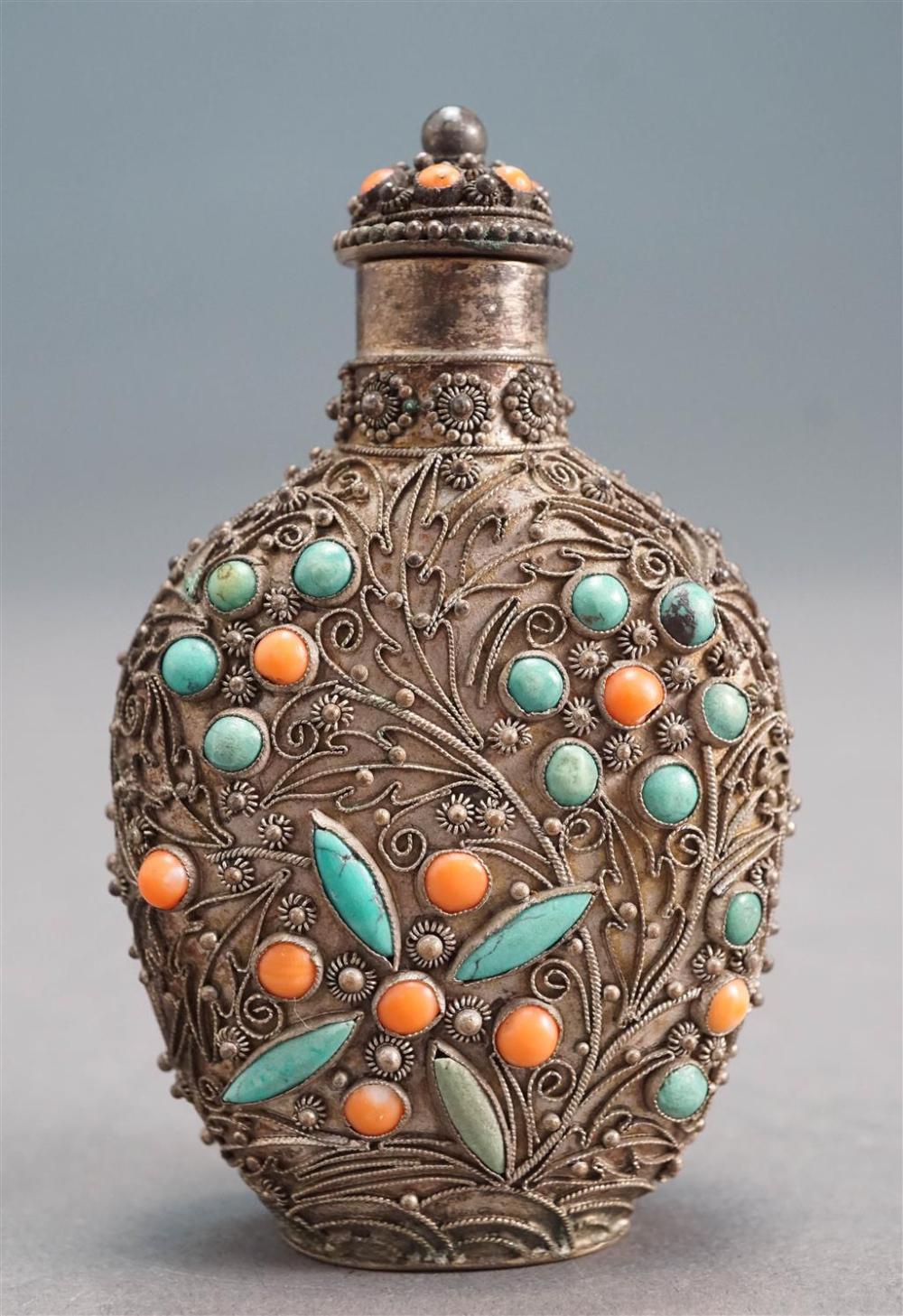 CHINESE SILVER AND TURQUOISE SNUFF 327952