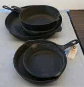COLLECTION OF FIVE AMERICAN CAST IRON