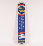 Mail Pouch enamel tin thermometer advertising