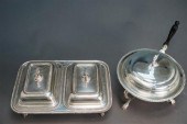 SILVER PLATE CHAFING DISH AND DOUBLE