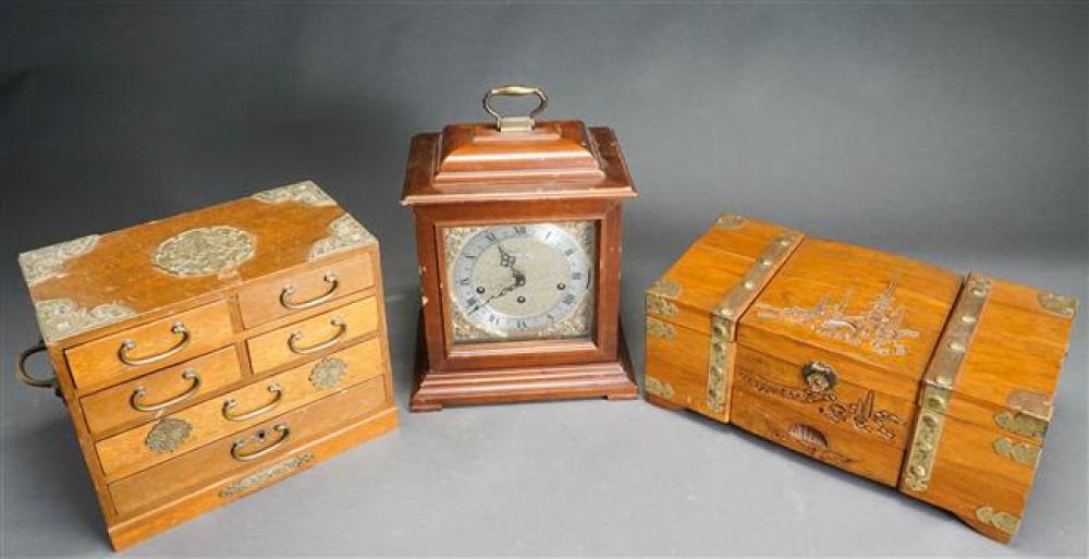 TWO ASIAN FRUITWOOD BOXES AND A 325f31