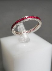 PLATINUM AND RUBY ETERNITY BAND, 1.3