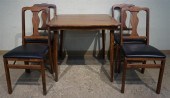 SET WITH FOUR FRUITWOOD FOLDING CHAIRS