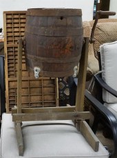 AMERICAN STAVE WOOD BUTTER CHURN ON