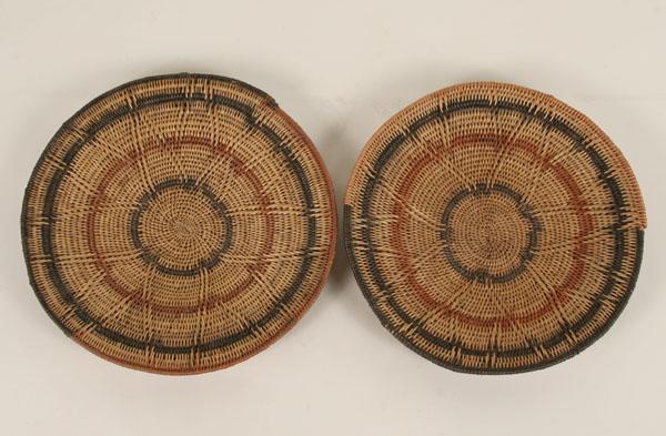 Pair African woven coil basket 50a26