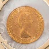 1957 BRITISH ELIZABETH II GOLD 32694b