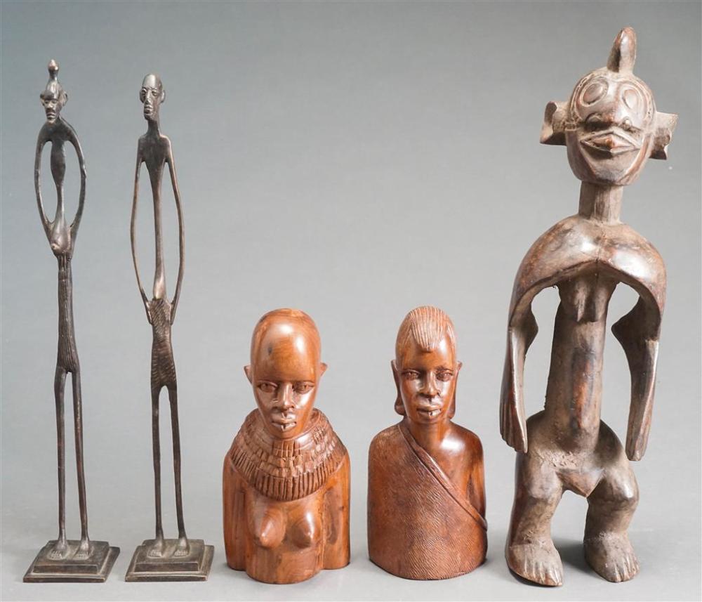 COLLECTION OF THREE AFRICAN CARVED 329605