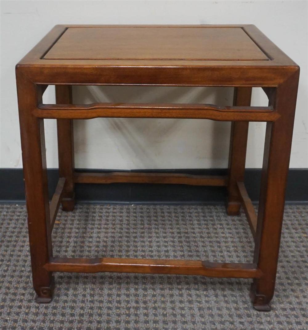 CHINESE TEAK END TABLE, H: 18;