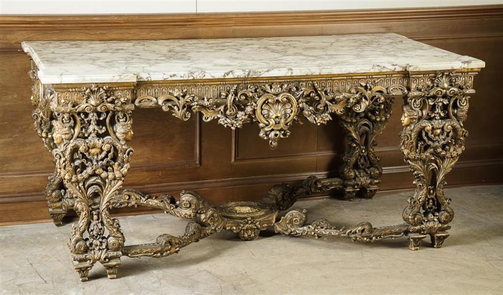 LOUIS XIV STYLE GILTWOOD MARBLE 32a512