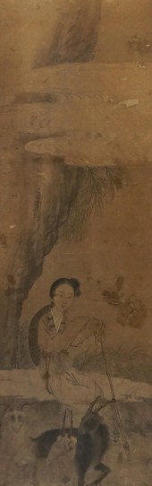 CHINESE HANGING SCROLL OF WOMAN WITH