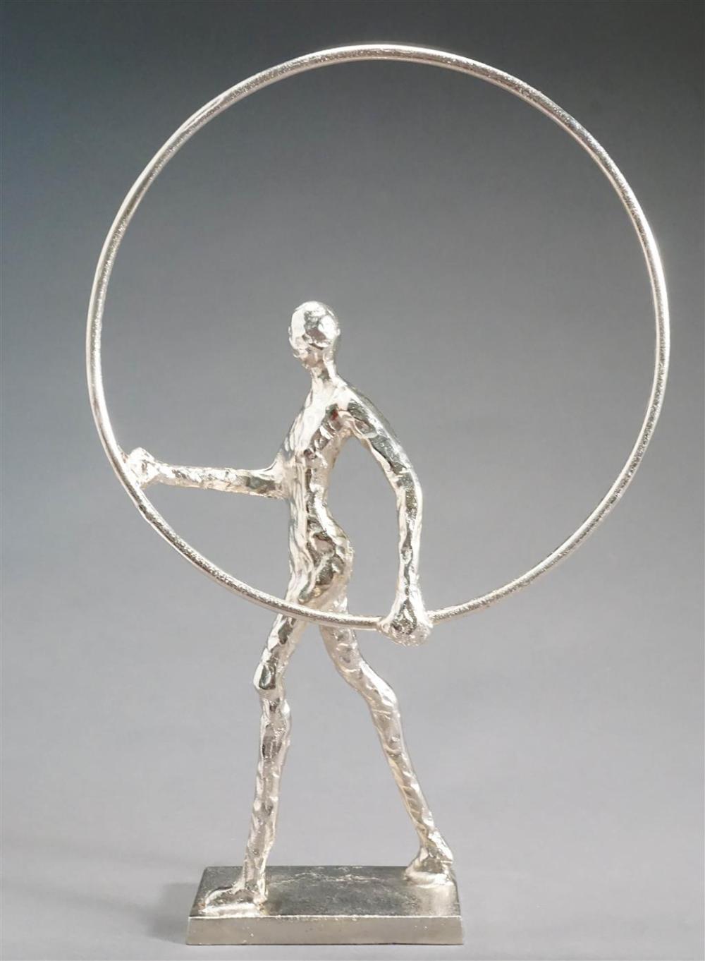 ART DECO STYLE SILVERED METAL FIGURE 32857a