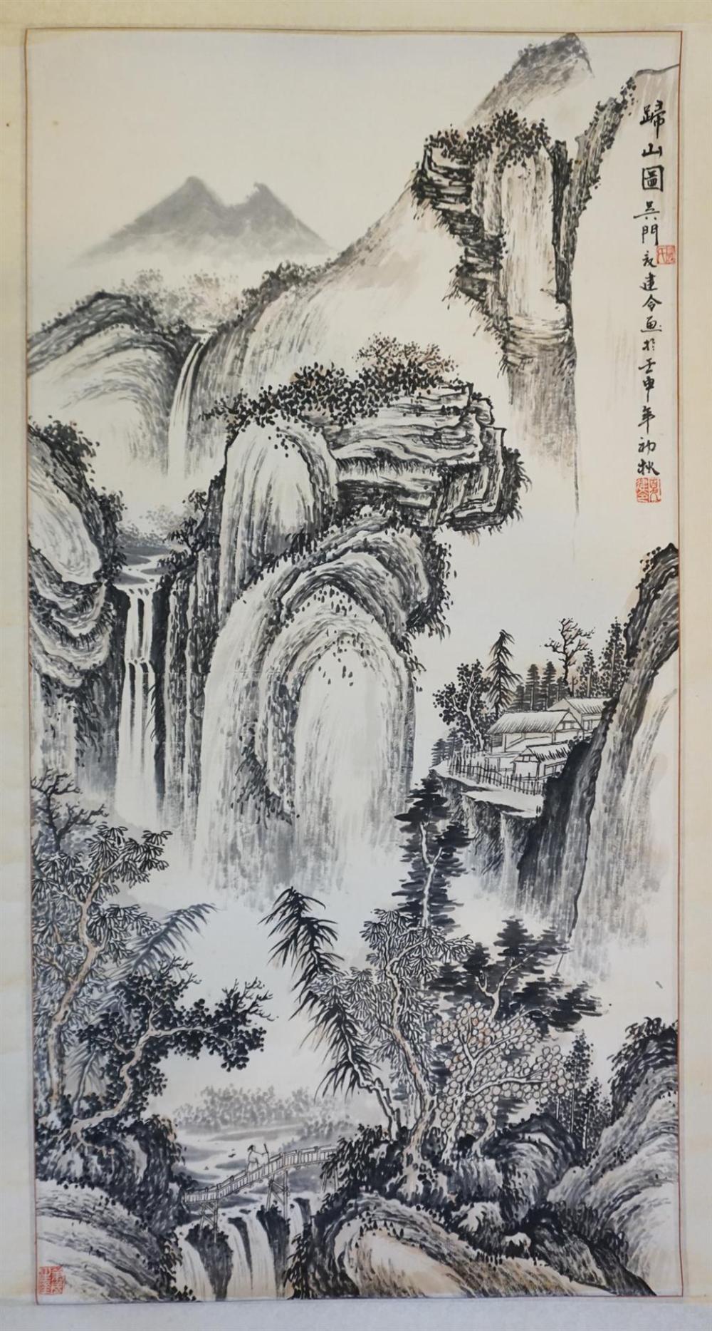 CHINESE HANGING SCROLL INK DRAWING  328745