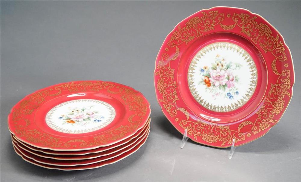 SIX BAVARIAN GILT AND FLORAL DECORATED 328858