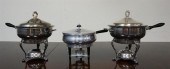TWO AMERICAN SILVER PLATE CHAFING DISHES