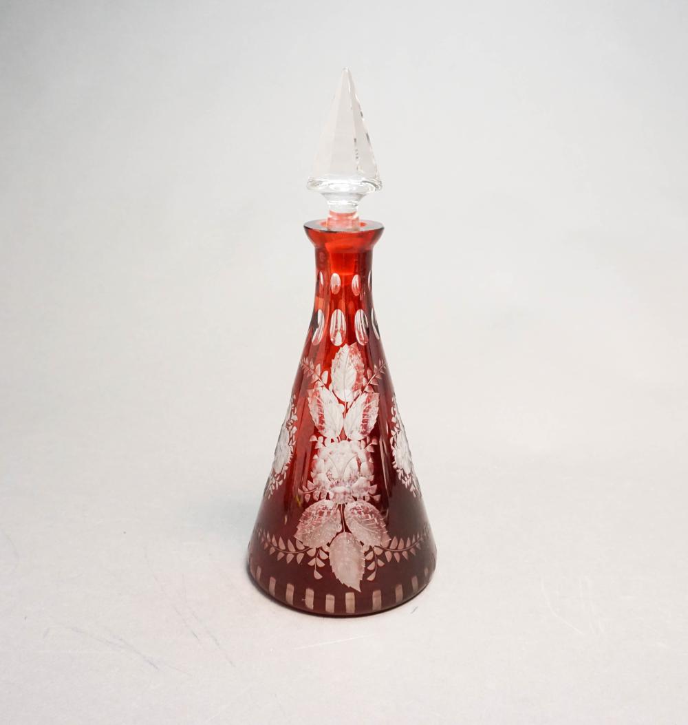 RUBY TO CLEAR CUT CRYSTAL DECANTER  32bb00