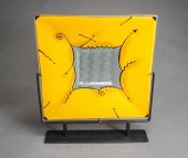 CONTEMPORARY YELLOW CASED GLASS 32bded