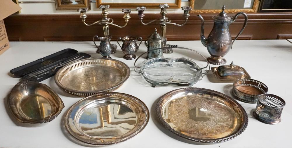 GROUP OF ASSORTED SILVER PLATE 32c6ea