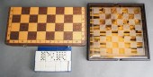 TWO CHESS SETS AND A SET OF DOMINOSTwo