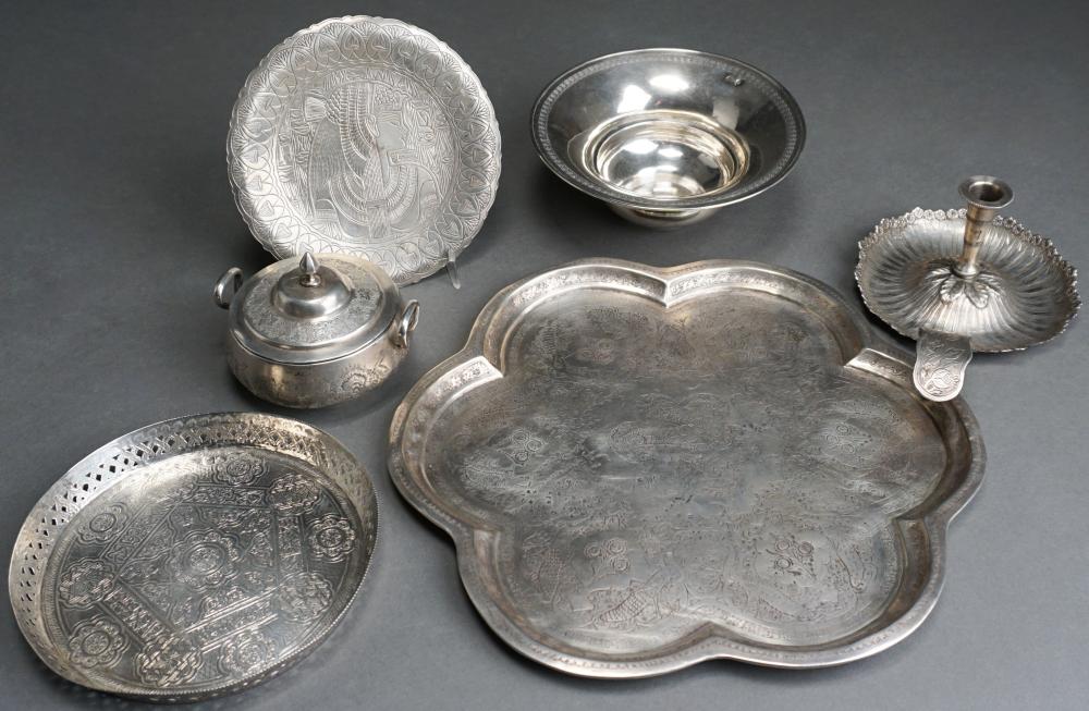 FIVE MIDDLE EASTERN SILVER TABLE 32e19a