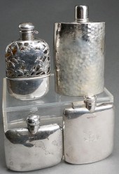 GROUP OF FOUR ASSORTED FLASKS  32eb7c