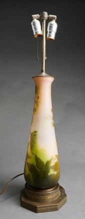 GALLE CAMEO GLASS VASE CONVERTED TO