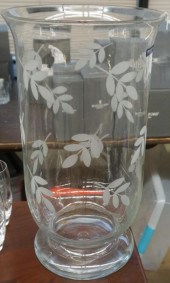 PAIR OF VILLEROY AND BOCH ETCHED GLASS