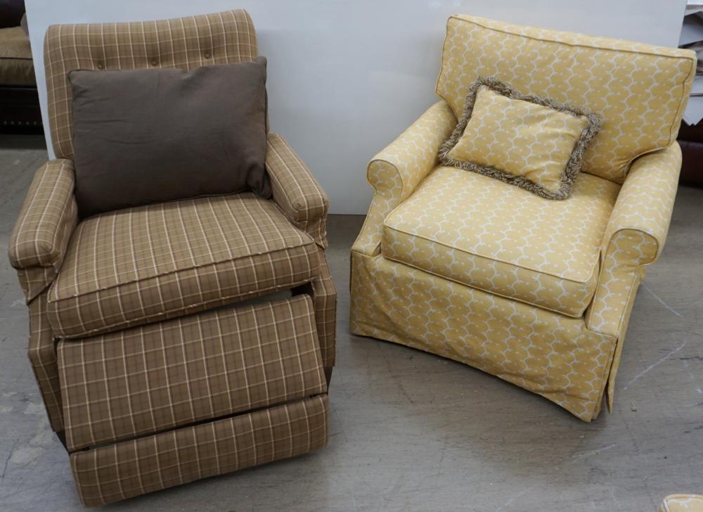 PAIR OF CONTEMPORARY YELLOW UPHOLSTERED 32f66c