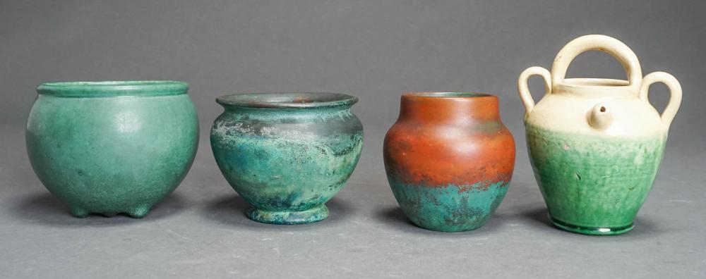 THREE AMERICAN POTTERY VASES AND
