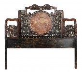CHINESE CARVED HEADBOARDwith marble