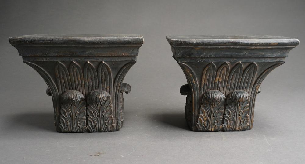 PAIR FAUX SPELTER PATINATED COMPOSITE 33090f