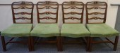 SET OF FOUR CHIPPENDALE STYLE UPHOLSTERED 330ce6