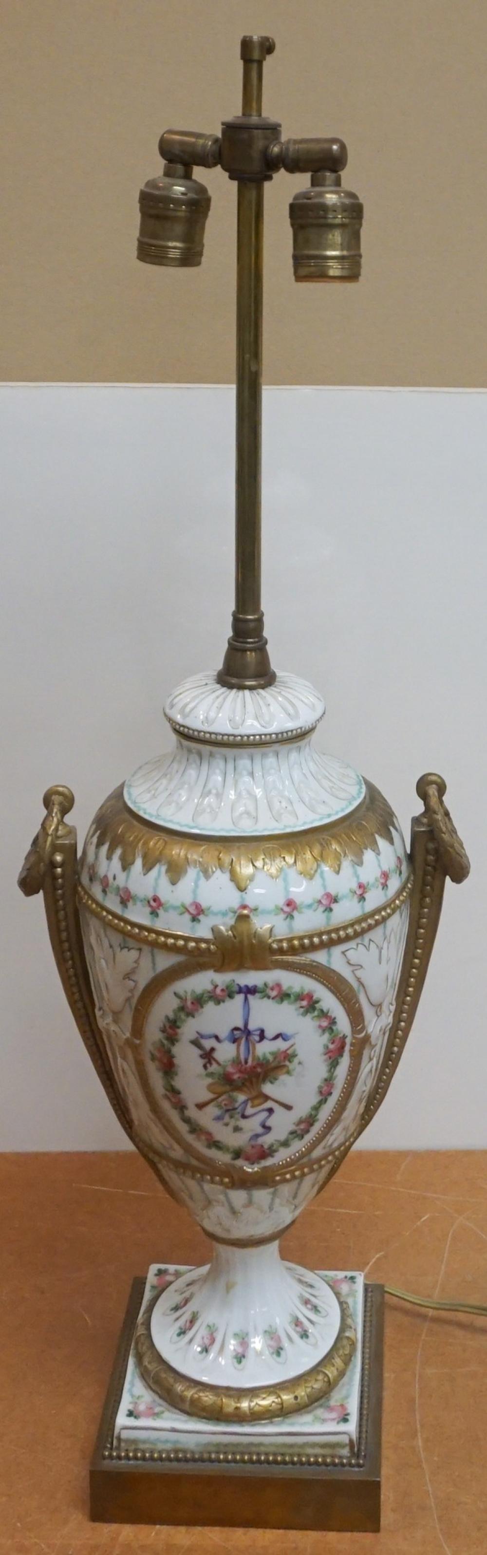 SEVRES TYPE BRASS MOUNTED FLORAL 330d22