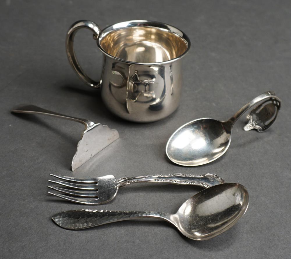 STERLING SILVER BABY CUP AND FOUR 3310e9