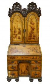 CHINOISERIE DECORATED BUREAU CABINETconstructed
