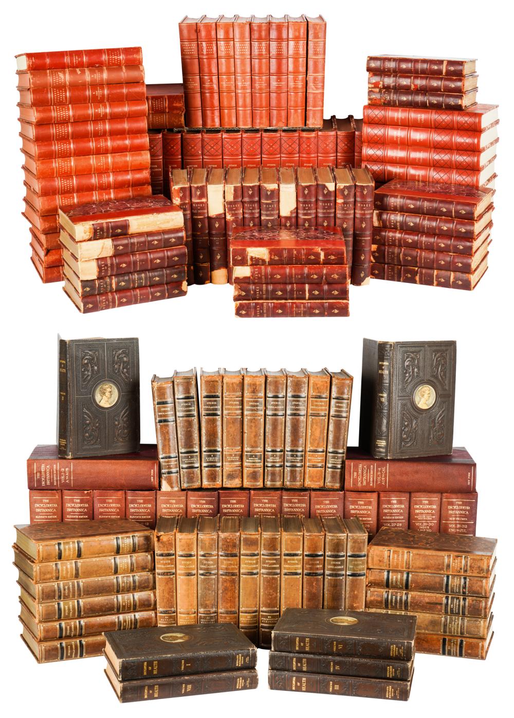 LARGE COLLECTION OF LEATHER BOUND 32ff0f
