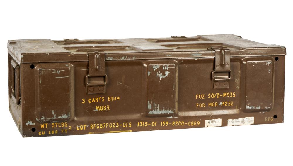 CANNON AMMUNITION BOXpainted metal  32ffcf