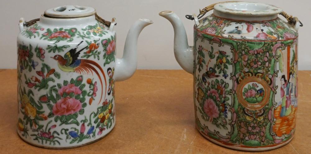 TWO CHINESE ROSE MEDALLION TEAPOTSTwo 3300e7