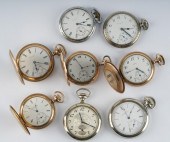 EIGHT ELGIN POCKET WATCHES1: rolled