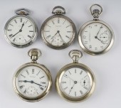 FIVE WALTHAM POCKET WATCHES1: 18s Early