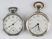 TWO STERLING SILVER HOWARD POCKET WATCHESthe
