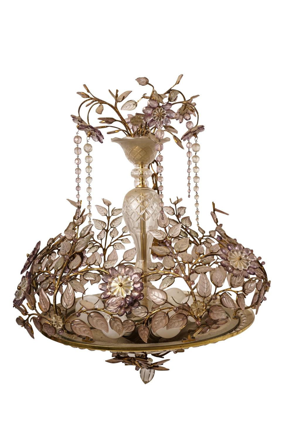 GLASS METAL CHANDELIERwith colored 332ecd
