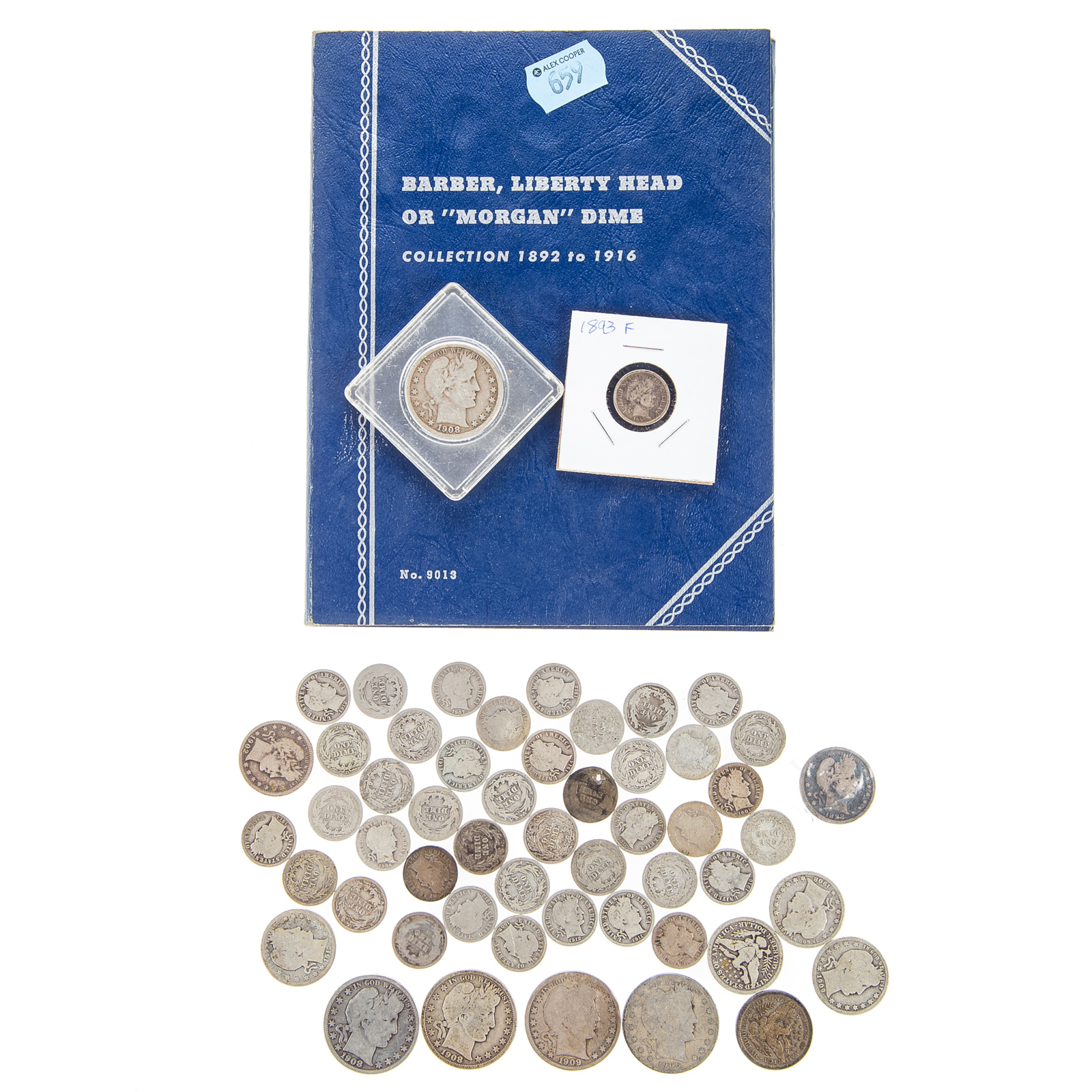 COLLECTION OF BARBER DIMES QUARTERS 334164
