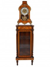 MARQUETRY CLOCK ON CABINET STANDcontemporary;