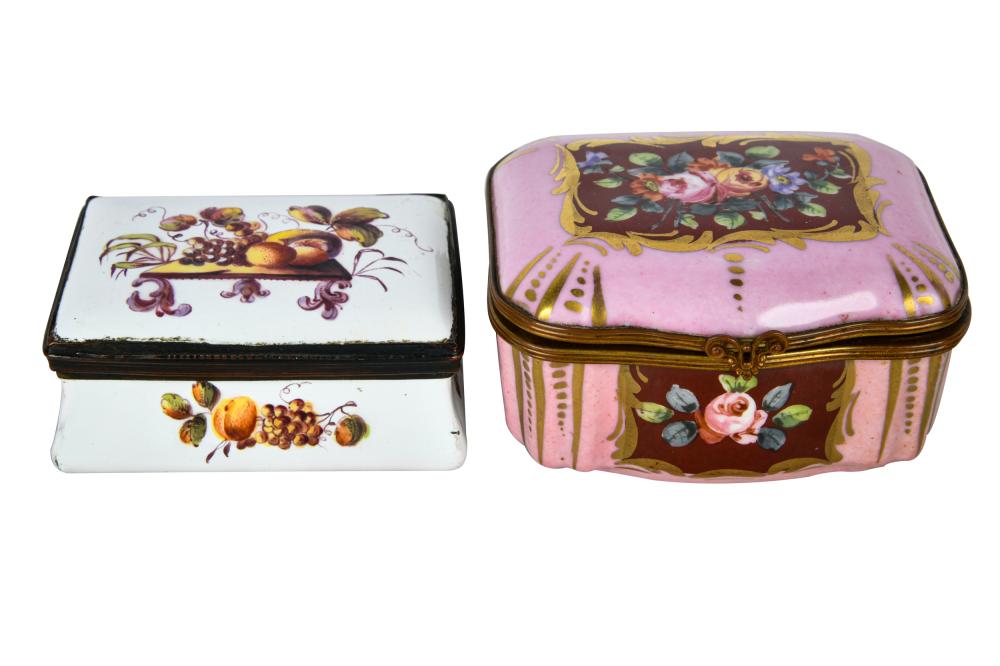 TWO CONTINENTAL ENAMEL TABLE BOXESone 3324d1
