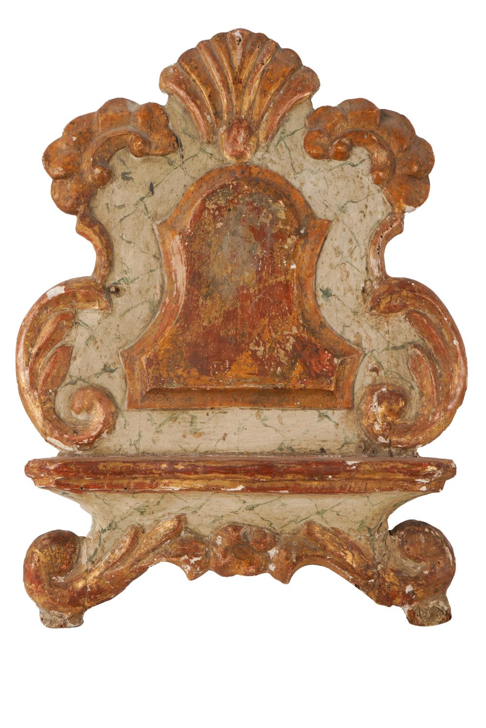 ROCOCO CARVED PAINTED GILT WOOD 33257d