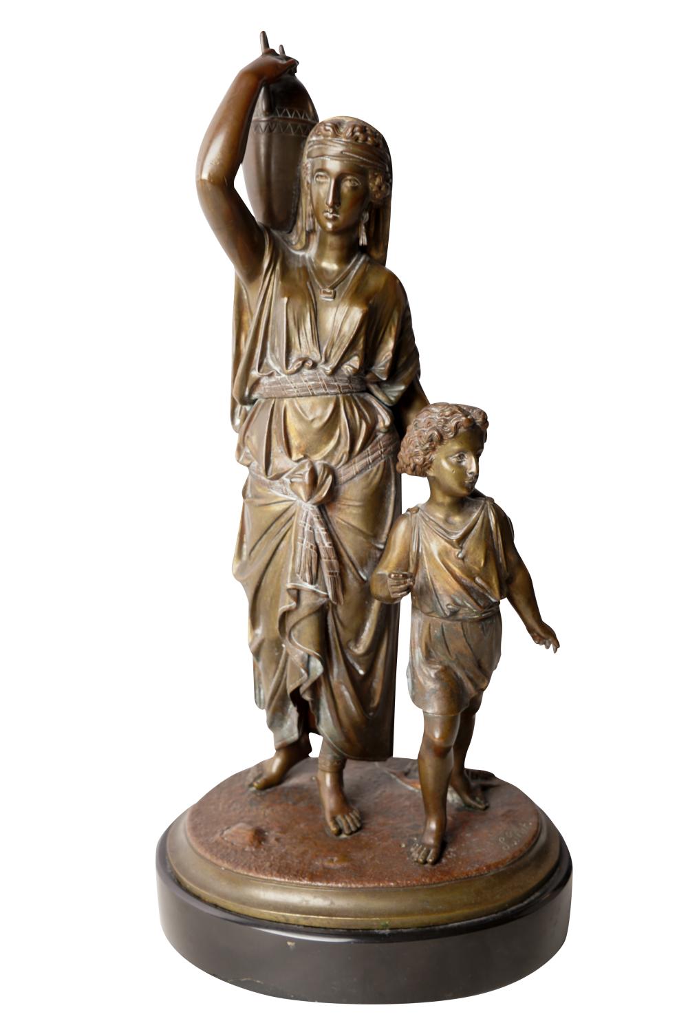 FRENCH BRONZE FIGURAL GROUPsigned 3327d6