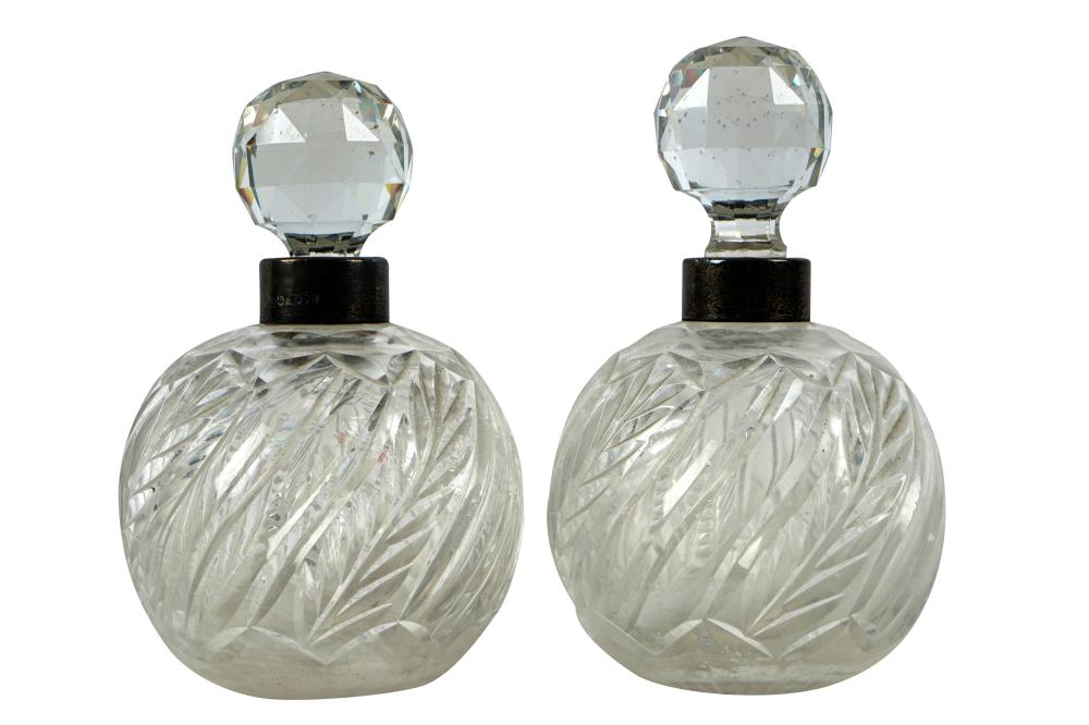 PAIR OF ENGLISH SILVER GLASS 332826